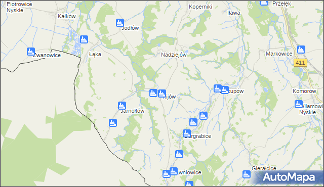 mapa Kijów gmina Otmuchów, Kijów gmina Otmuchów na mapie Targeo