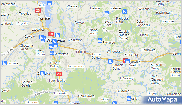 mapa Klecza Dolna, Klecza Dolna na mapie Targeo