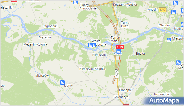 mapa Klimczyce, Klimczyce na mapie Targeo