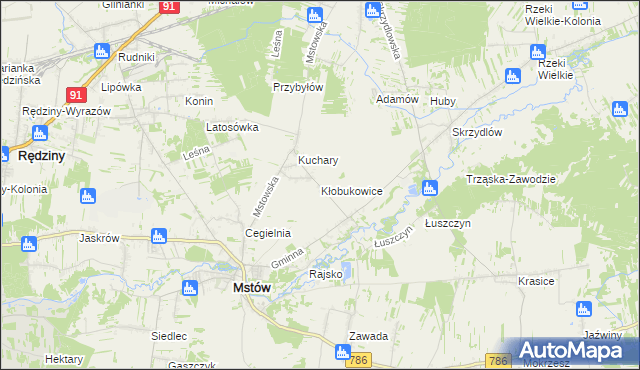 mapa Kłobukowice, Kłobukowice na mapie Targeo