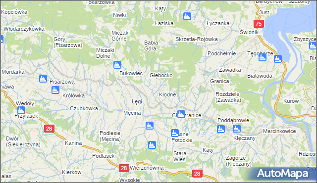 mapa Kłodne, Kłodne na mapie Targeo