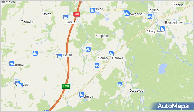 mapa Kłodno gmina Płoty, Kłodno gmina Płoty na mapie Targeo