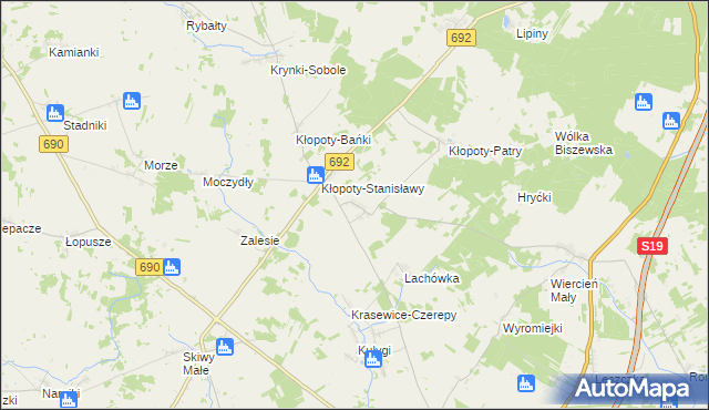 mapa Kłopoty-Bujny, Kłopoty-Bujny na mapie Targeo