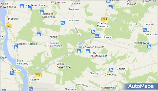 mapa Kluczkowice-Osiedle, Kluczkowice-Osiedle na mapie Targeo