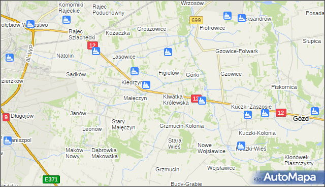 mapa Klwatka Królewska, Klwatka Królewska na mapie Targeo