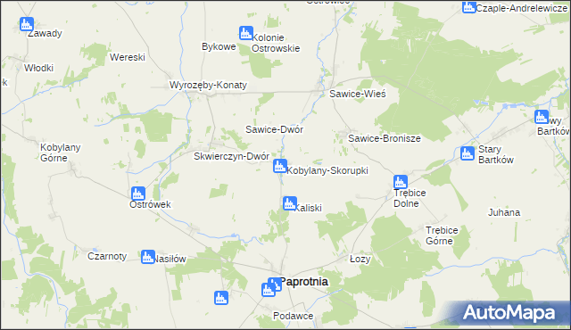 mapa Kobylany-Skorupki, Kobylany-Skorupki na mapie Targeo