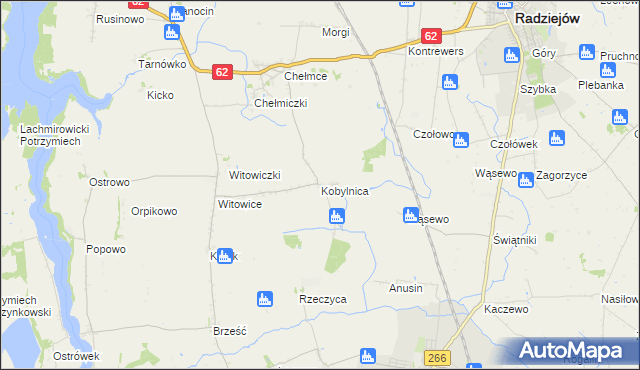 mapa Kobylnica gmina Kruszwica, Kobylnica gmina Kruszwica na mapie Targeo