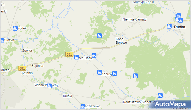 mapa Koce-Schaby, Koce-Schaby na mapie Targeo