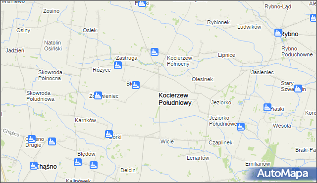 mapa Kocierzew Południowy, Kocierzew Południowy na mapie Targeo