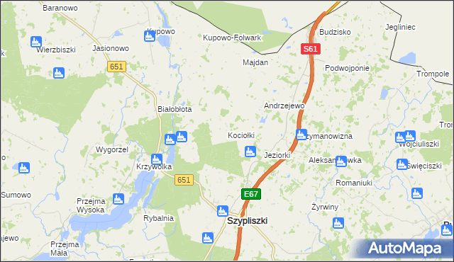 mapa Kociołki gmina Szypliszki, Kociołki gmina Szypliszki na mapie Targeo