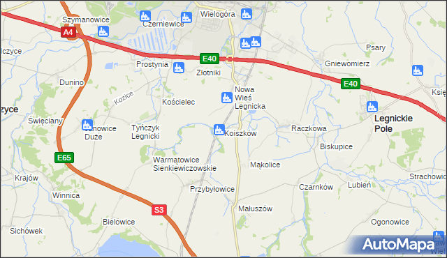 mapa Koiszków, Koiszków na mapie Targeo