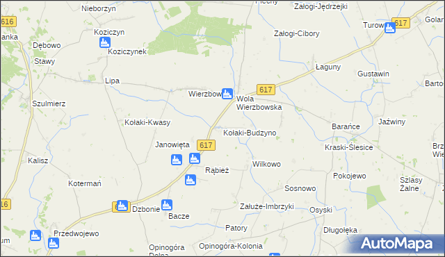 mapa Kołaki-Budzyno, Kołaki-Budzyno na mapie Targeo