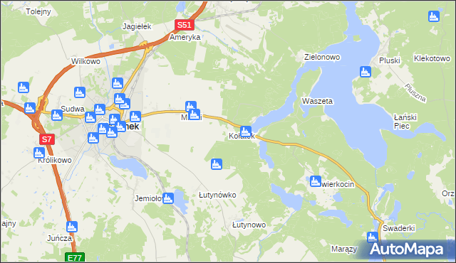 mapa Kołatek, Kołatek na mapie Targeo