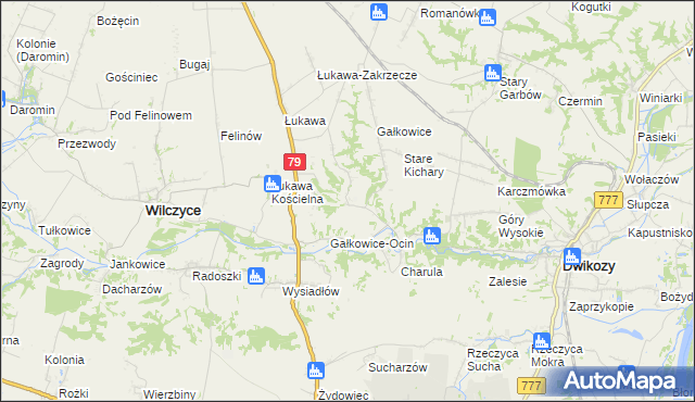mapa Kolonia Gałkowice, Kolonia Gałkowice na mapie Targeo