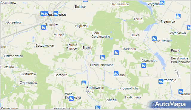 mapa Kolonia Krzemieniewice, Kolonia Krzemieniewice na mapie Targeo