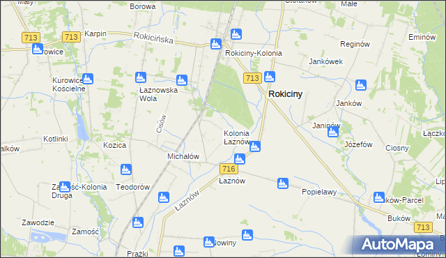 mapa Kolonia Łaznów, Kolonia Łaznów na mapie Targeo