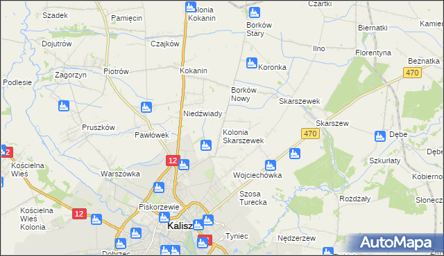 mapa Kolonia Skarszewek, Kolonia Skarszewek na mapie Targeo