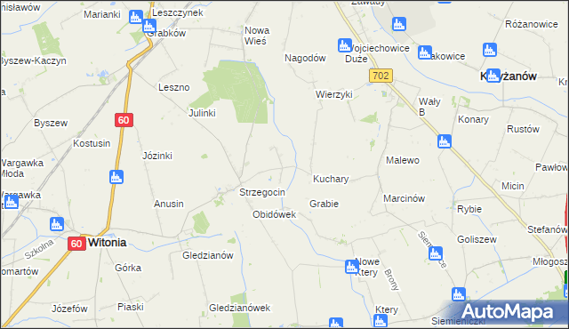 mapa Kolonia Strzegocin, Kolonia Strzegocin na mapie Targeo