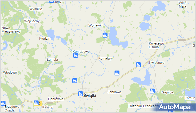 mapa Komalwy, Komalwy na mapie Targeo