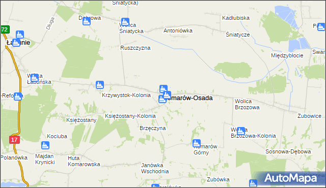mapa Komarów-Osada, Komarów-Osada na mapie Targeo