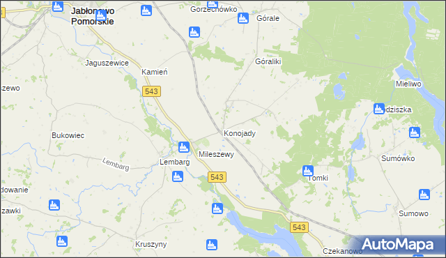 mapa Konojady, Konojady na mapie Targeo