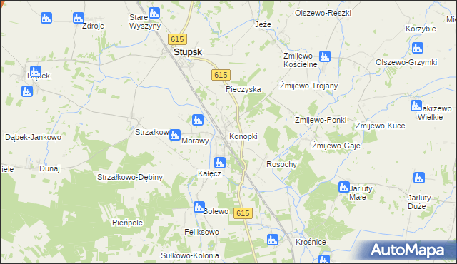 mapa Konopki gmina Stupsk, Konopki gmina Stupsk na mapie Targeo