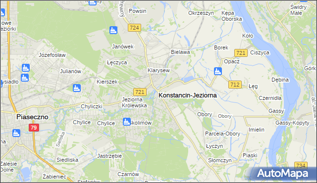 mapa Konstancin-Jeziorna, Konstancin-Jeziorna na mapie Targeo