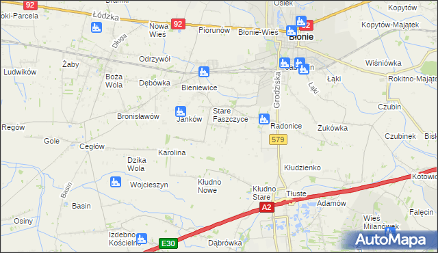 mapa Konstantów gmina Błonie, Konstantów gmina Błonie na mapie Targeo