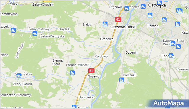 mapa Kordowo, Kordowo na mapie Targeo