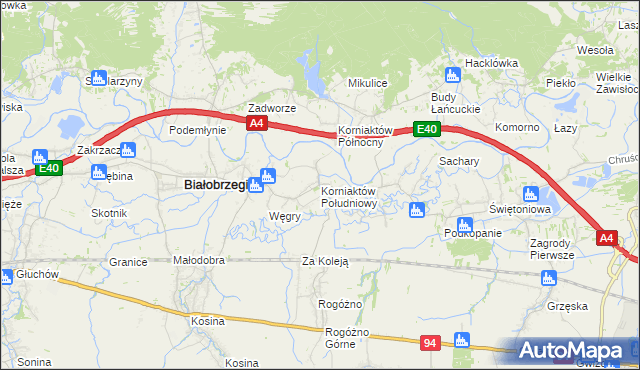mapa Korniaktów Południowy, Korniaktów Południowy na mapie Targeo