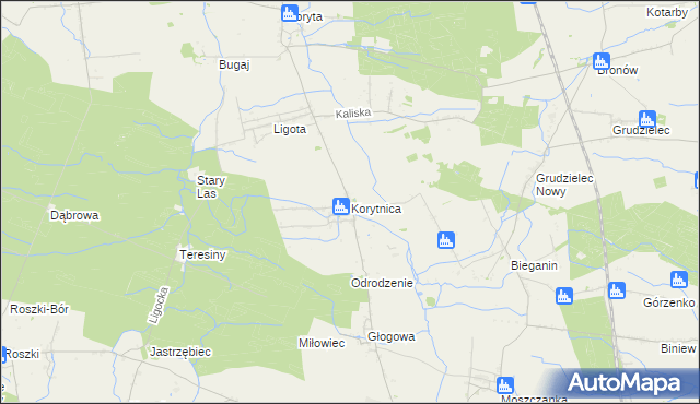 mapa Korytnica gmina Raszków, Korytnica gmina Raszków na mapie Targeo
