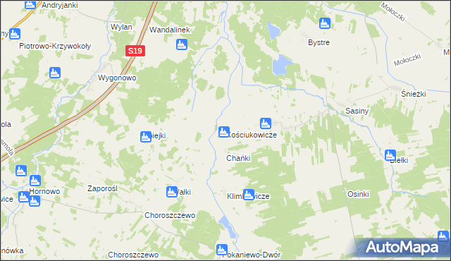 mapa Kościukowicze, Kościukowicze na mapie Targeo