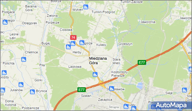 mapa Kostomłoty Drugie, Kostomłoty Drugie na mapie Targeo