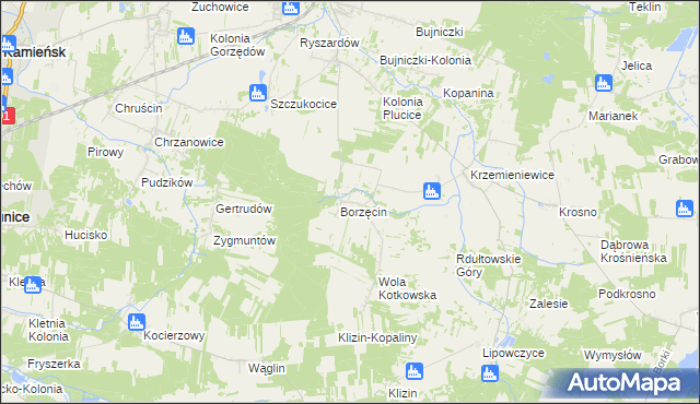 mapa Kotków gmina Gorzkowice, Kotków gmina Gorzkowice na mapie Targeo