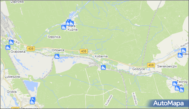 mapa Kotlarnia, Kotlarnia na mapie Targeo