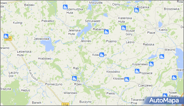 mapa Kowalewo gmina Szemud, Kowalewo gmina Szemud na mapie Targeo