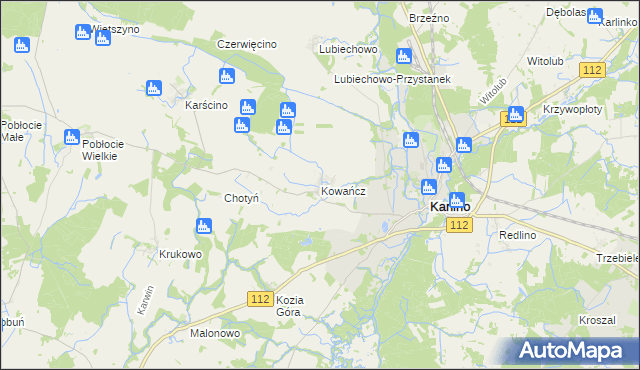 mapa Kowańcz, Kowańcz na mapie Targeo