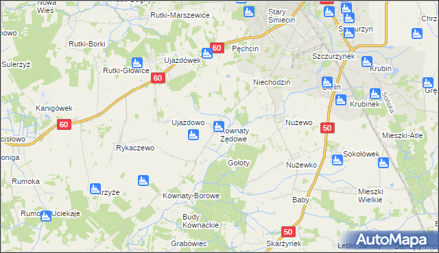 mapa Kownaty Żędowe, Kownaty Żędowe na mapie Targeo