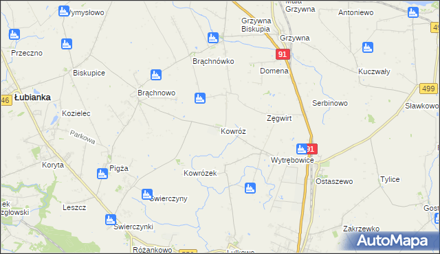 mapa Kowróz, Kowróz na mapie Targeo