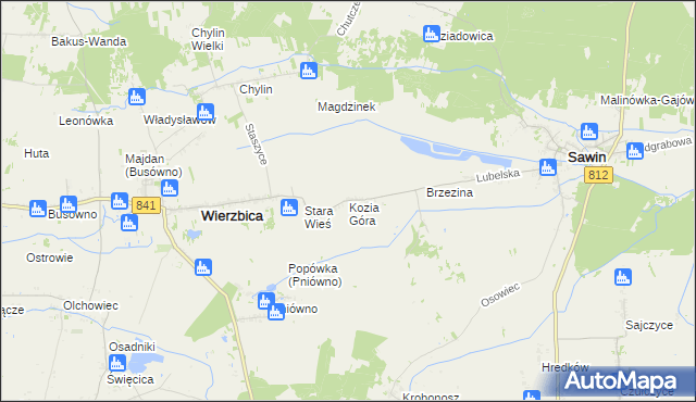 mapa Kozia Góra gmina Wierzbica, Kozia Góra gmina Wierzbica na mapie Targeo