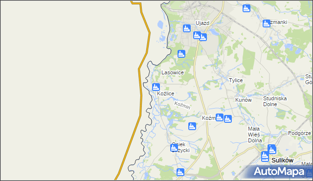 mapa Koźlice gmina Zgorzelec, Koźlice gmina Zgorzelec na mapie Targeo