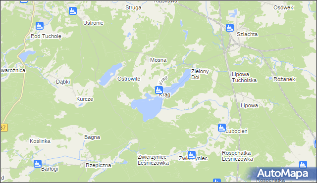 mapa Krąg gmina Śliwice, Krąg gmina Śliwice na mapie Targeo