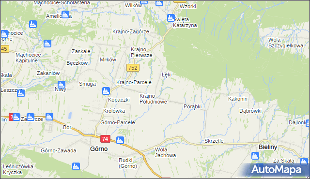 mapa Krajno Drugie, Krajno Drugie na mapie Targeo