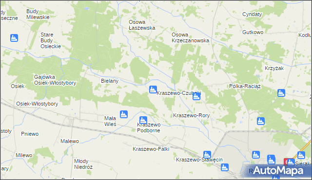 mapa Kraszewo-Czubaki, Kraszewo-Czubaki na mapie Targeo