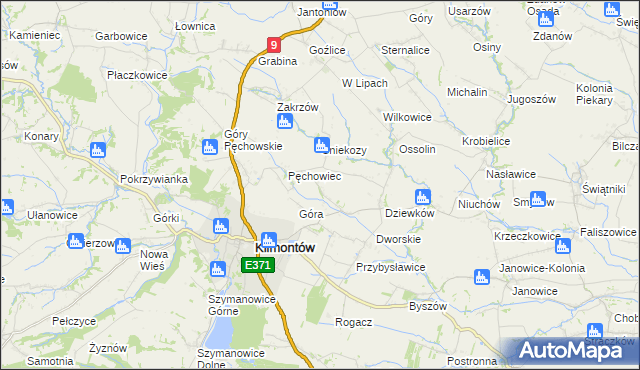 mapa Kroblice Pęchowskie, Kroblice Pęchowskie na mapie Targeo