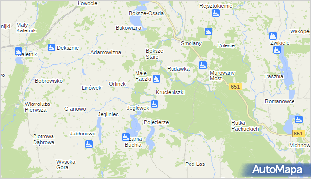 mapa Krucieniszki, Krucieniszki na mapie Targeo