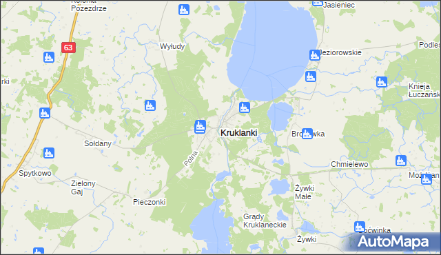 mapa Kruklanki, Kruklanki na mapie Targeo
