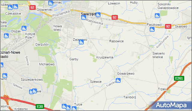 mapa Kruszewnia gmina Swarzędz, Kruszewnia gmina Swarzędz na mapie Targeo