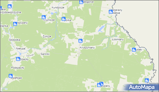 mapa Kruszyniany, Kruszyniany na mapie Targeo