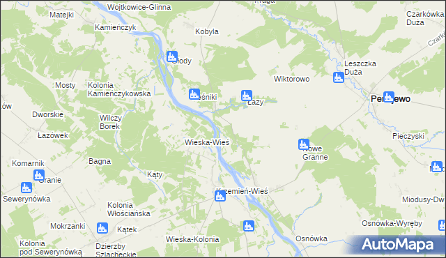 mapa Kruzy gmina Perlejewo, Kruzy gmina Perlejewo na mapie Targeo
